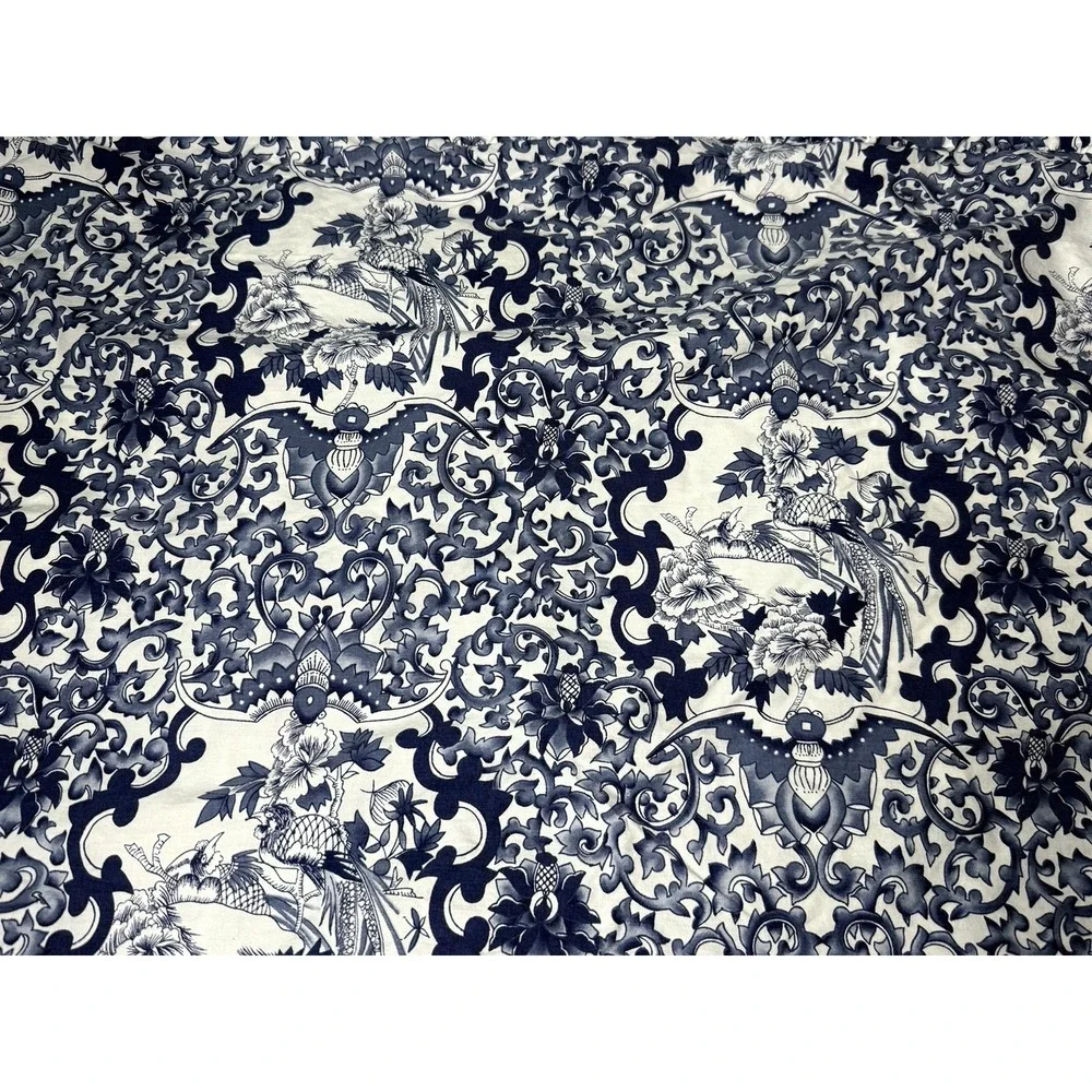 Ralph Lauren Tamarind‎ Sham Ruffle KING SET Blue White Porcelain Chinoiserie